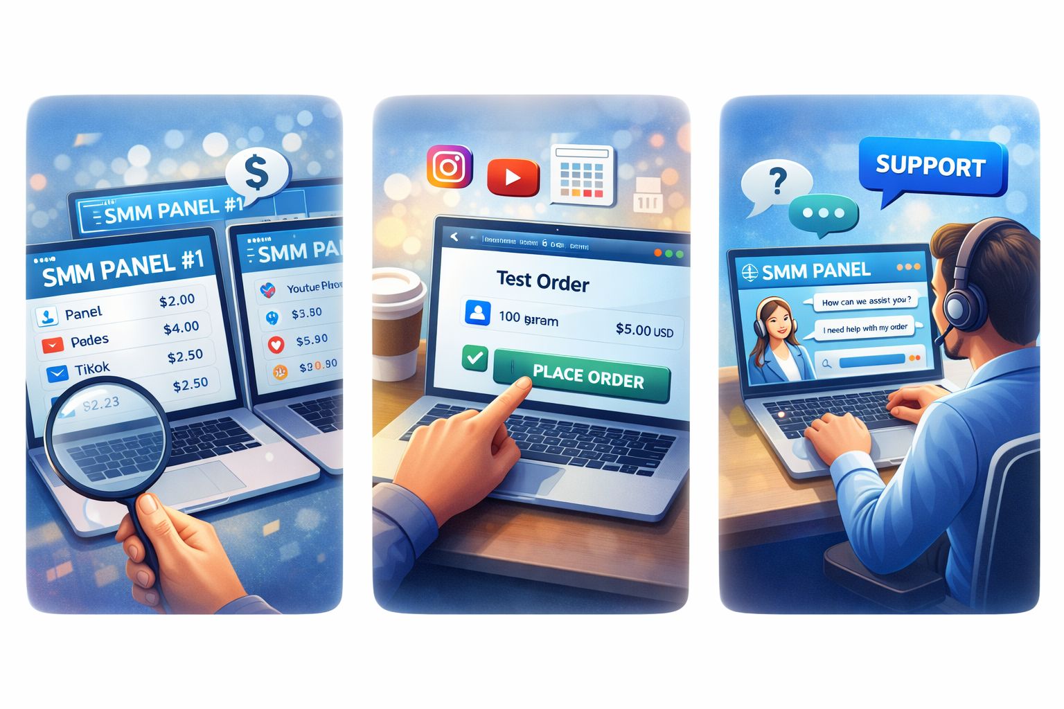Comparing different SMM panel services and prices before placing an order